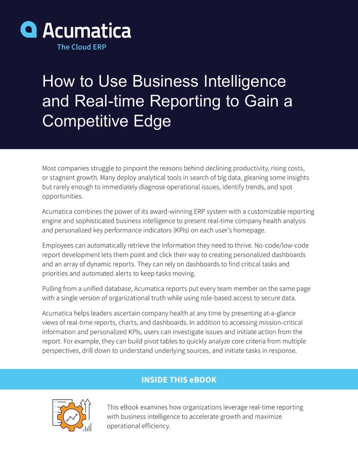 El poder transformador de los informes en tiempo real con Business Intelligence de Acumatica