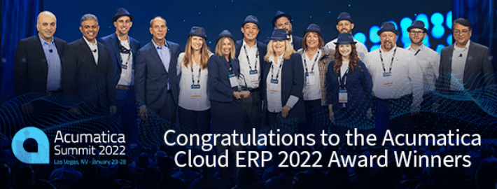Félicitations aux lauréats du prix Acumatica Cloud ERP 2022