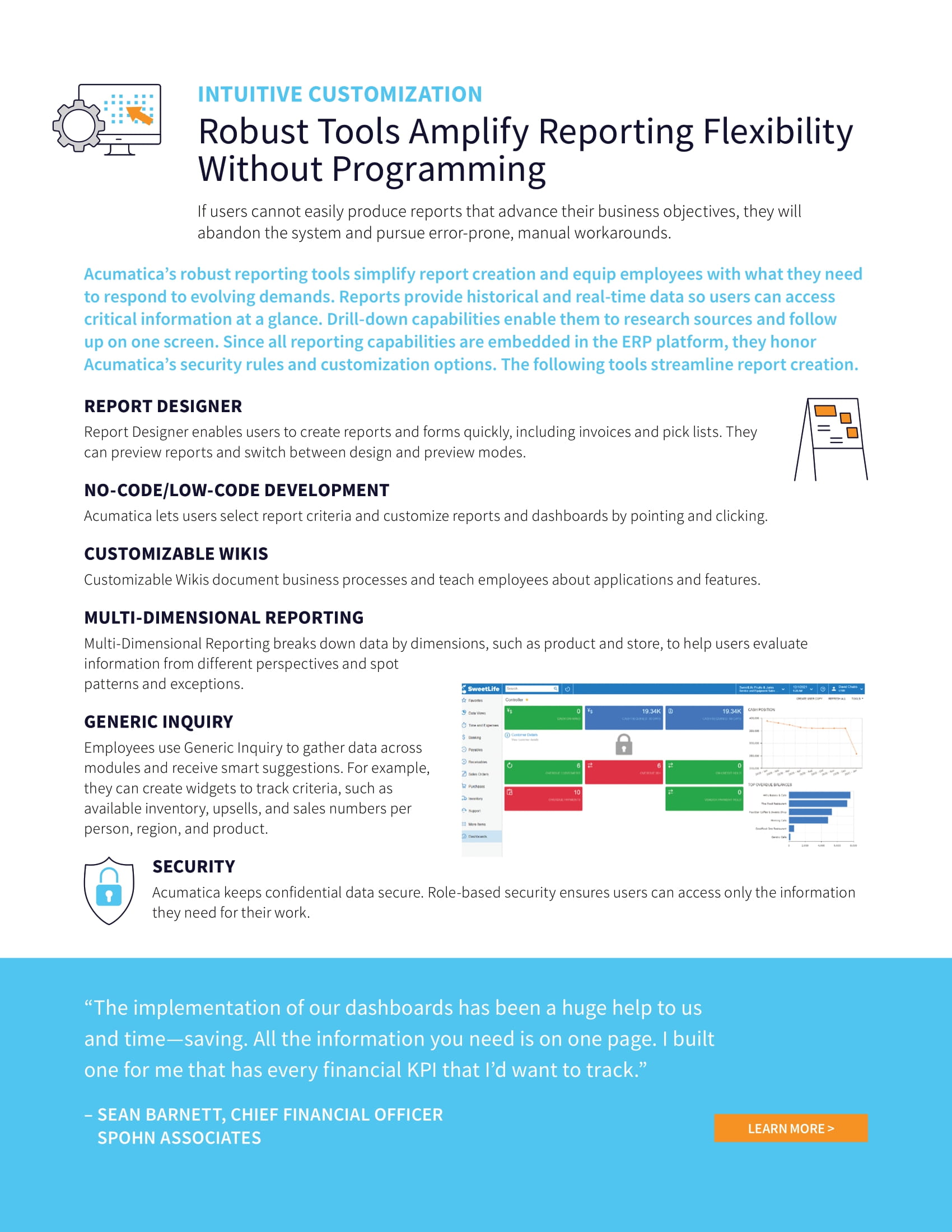 Raw Data + Integrated Business Analytics + Acumatica = Real-Time Reporting and Intelligence, page 2