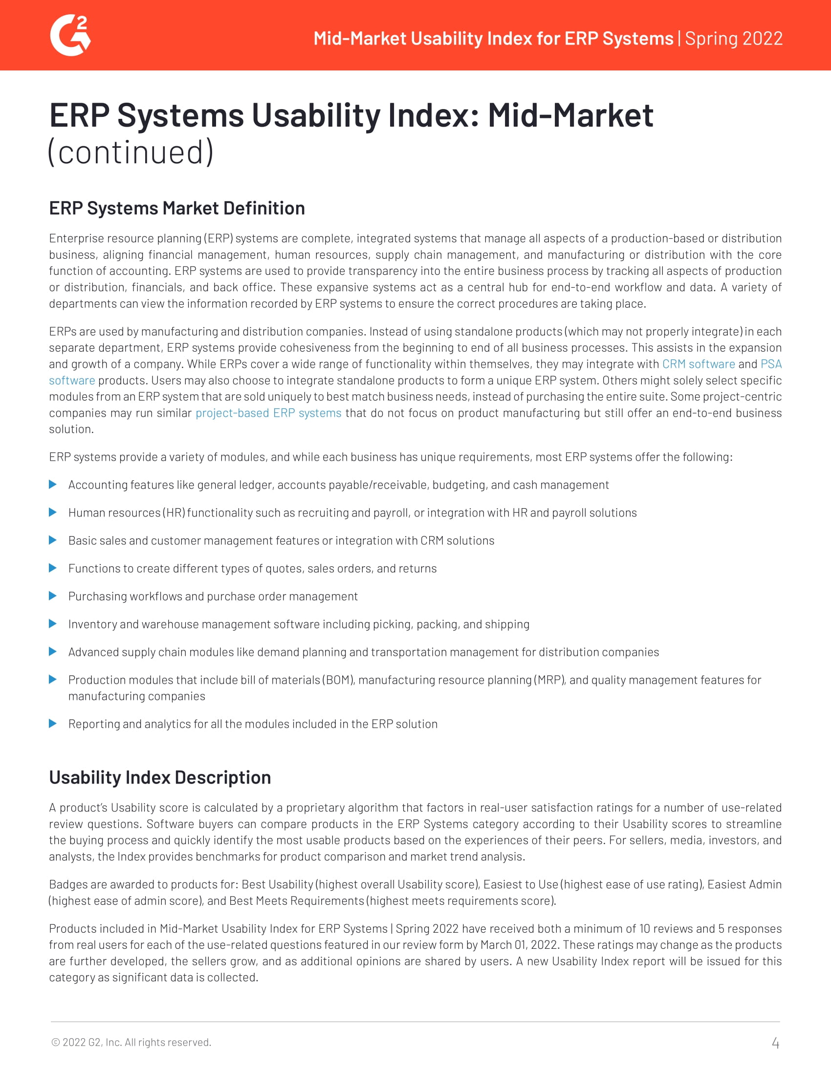 Facilité d’utilisation globale: G2 Examine Acumatica et 32 autres systèmes ERP du marché intermédiaire, page 3