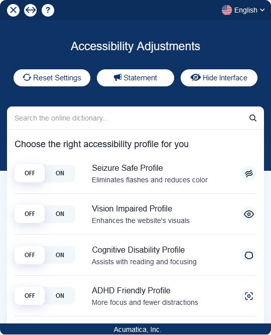 Acumatica Cloud ERP - Accessibility