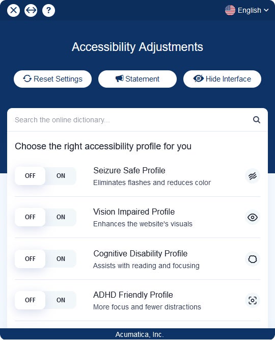 Acumatica Cloud ERP - Accessibility