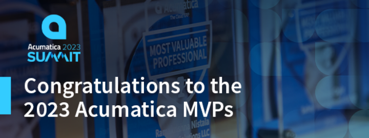 Félicitations aux MVP Acumatica 2023