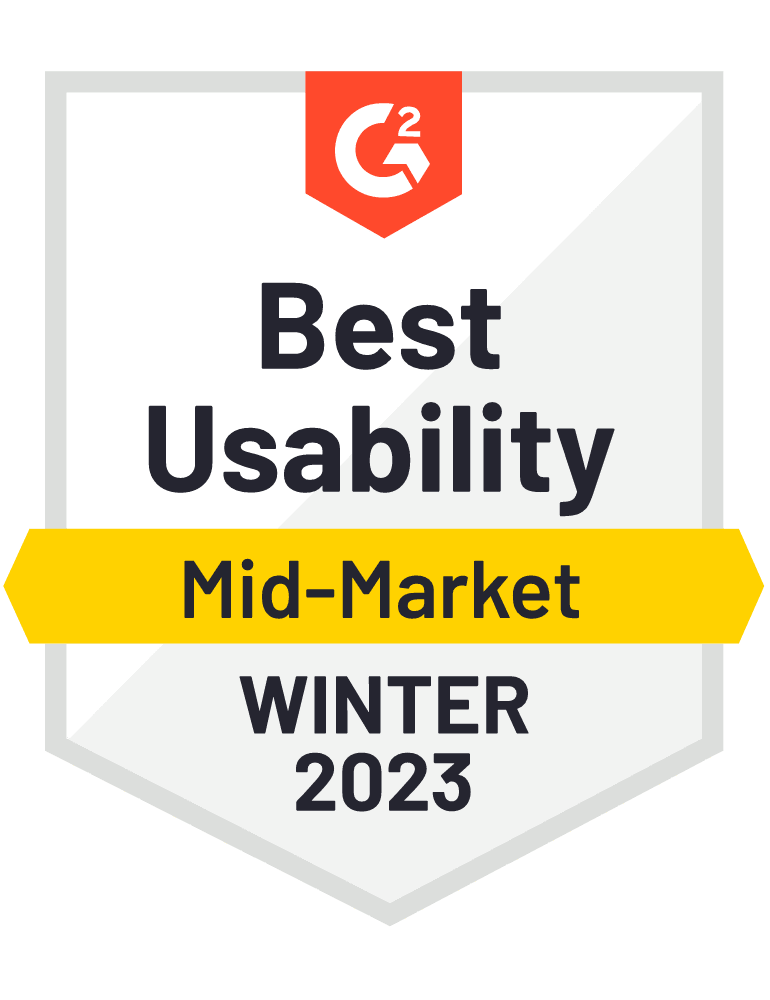 G2 Mid-Market Meilleur indice d'utilisabilité