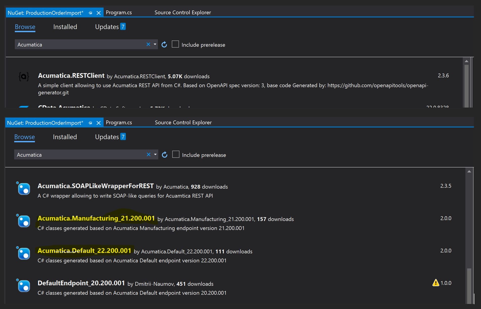 Integration Using the REST API Client with Acumatica's Manufacturing Module