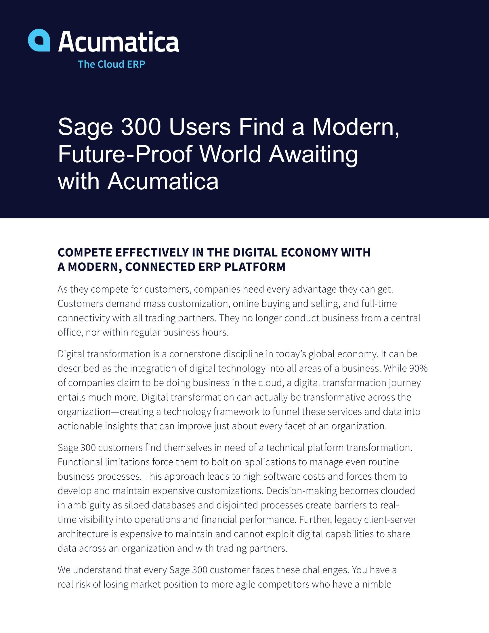 Sage 300 Migration: Why It’s Happening (and Why It Won’t End)