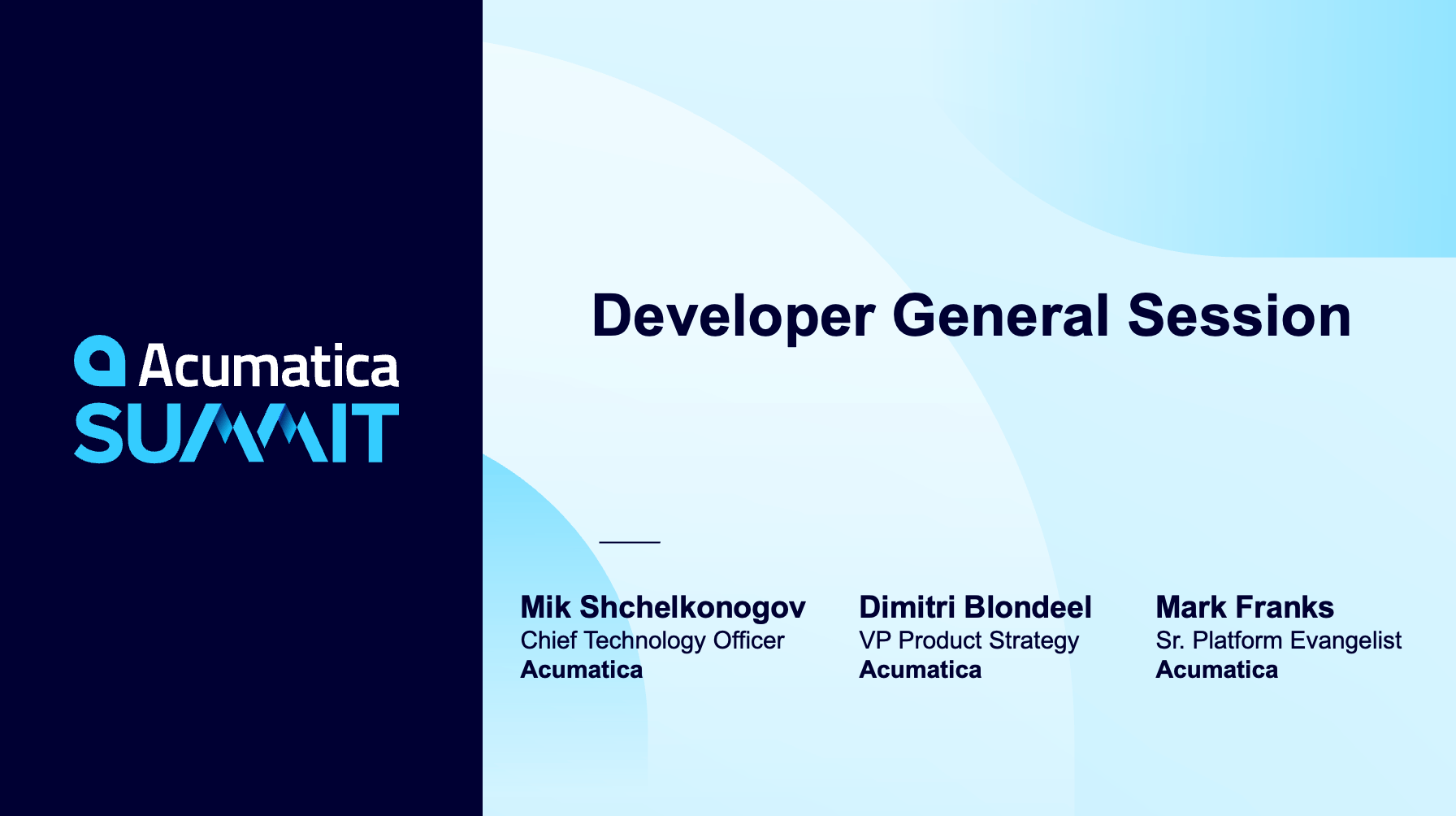 2023 Acumatica Summit: Session générale des développeurs