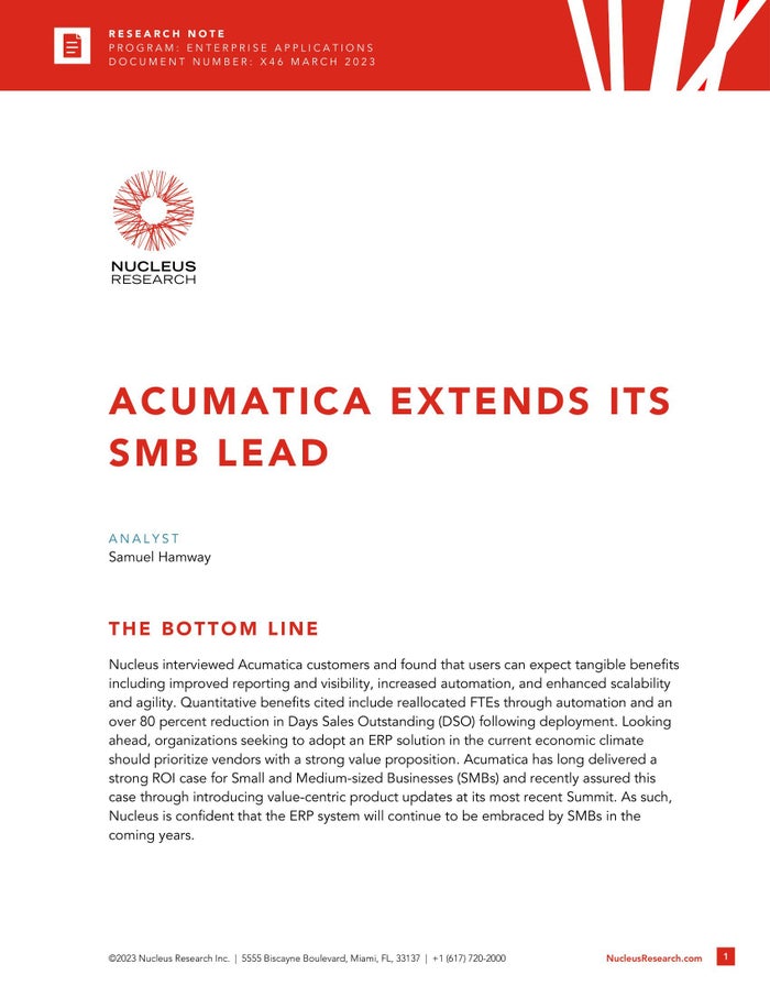Pourquoi Nucleus Research dit que l’amour entre Acumatica et les PME se poursuivra