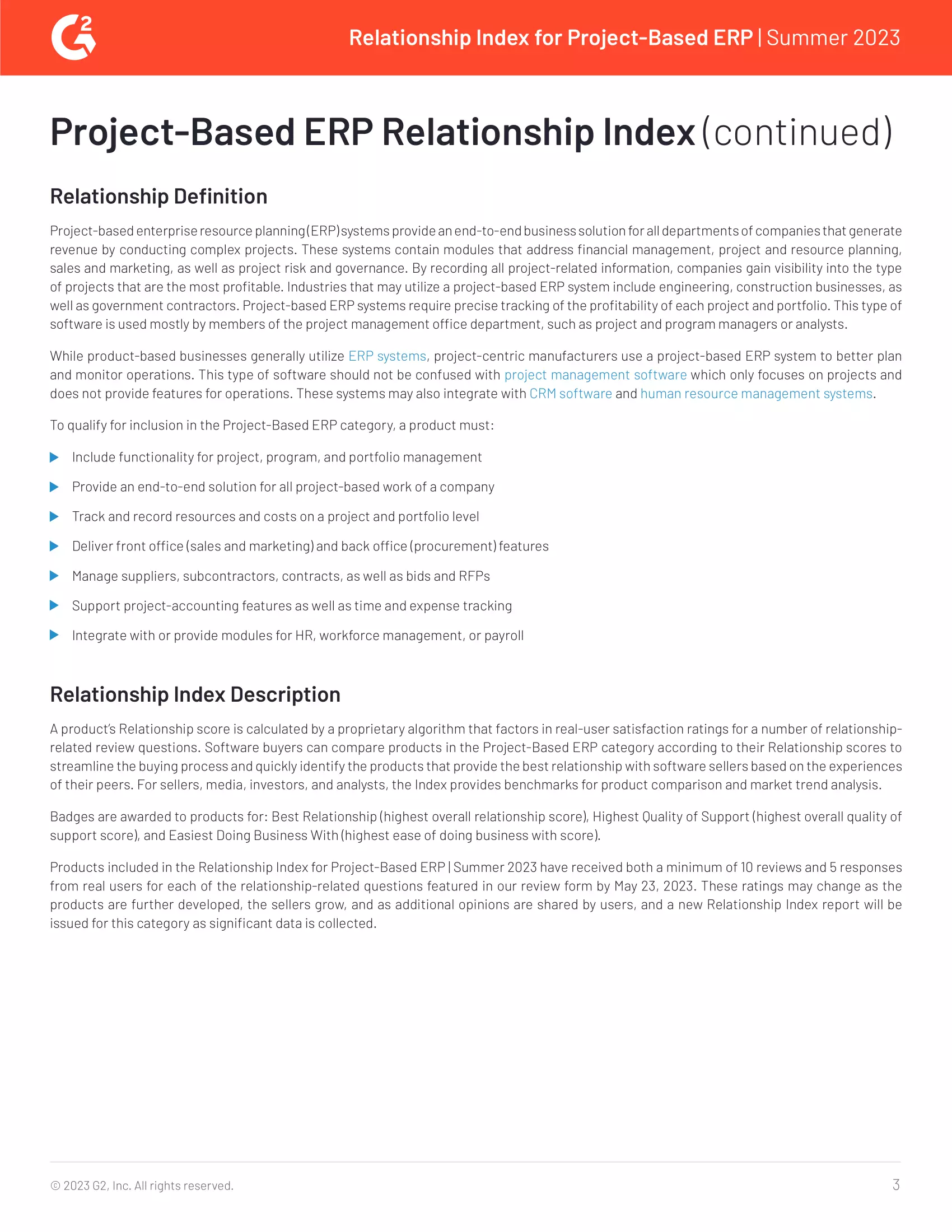 G2 Reviews Acumatica and 13 Leading Project-Based ERP System Providers to Determine Which One Offers the Best Relationship to Its Customers, page 2