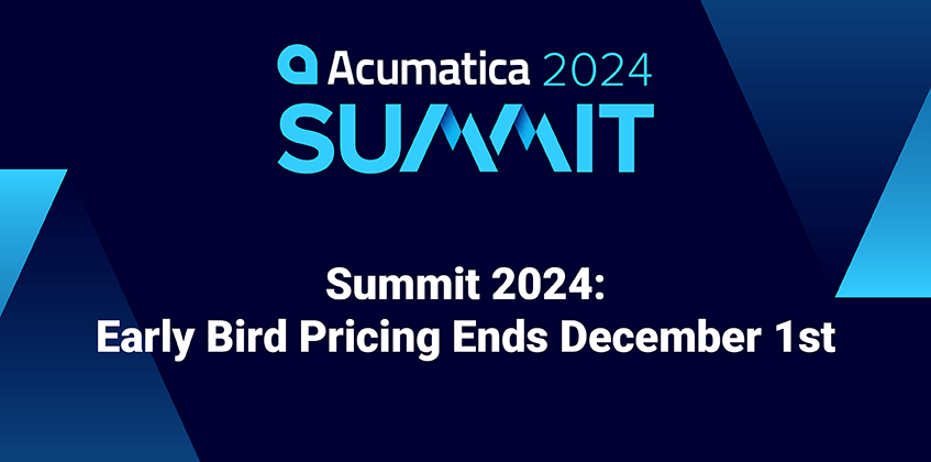 Early Bird Pricing for Acumatica Summit 2024 Ends December 1