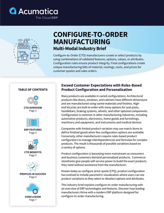 Fuel Growth with a Modern ERP Platform Designed for Configure-to-Order Manufacturing
