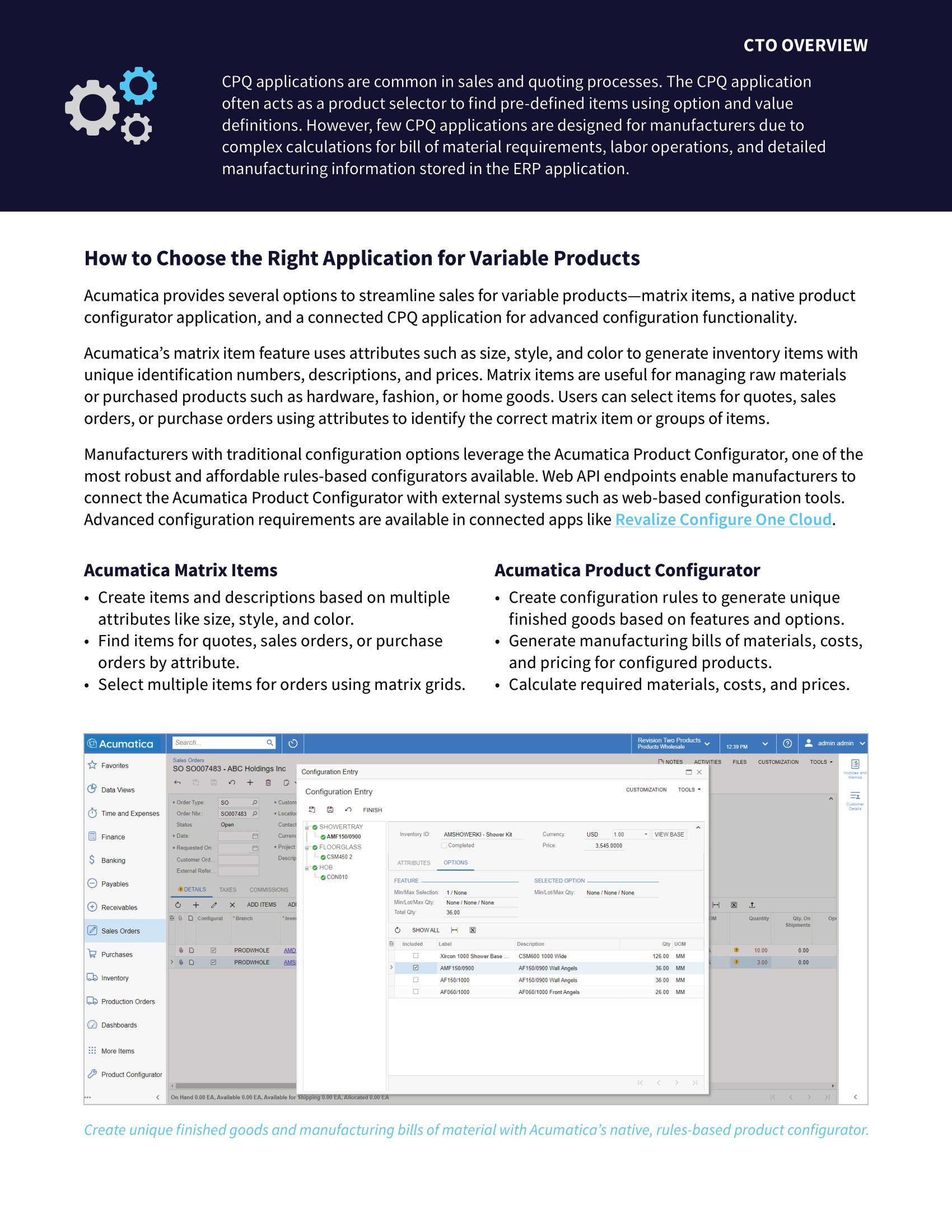 Acumatica's Configure-to-Order Manufacturing, page 1