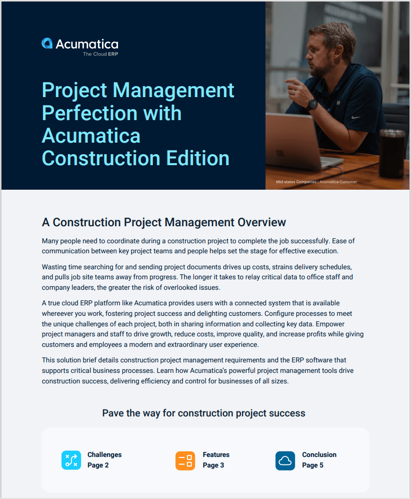 Améliorer la gestion de projet de construction avec Acumatica Construction Edition