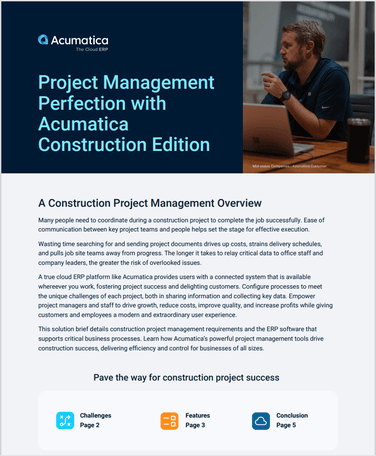 Mejore la gestión de proyectos de construcción con Acumatica Construction Edition