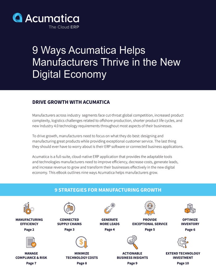 9 Ways Acumatica Helps Manufacturers Thrive in the New Digital Economy