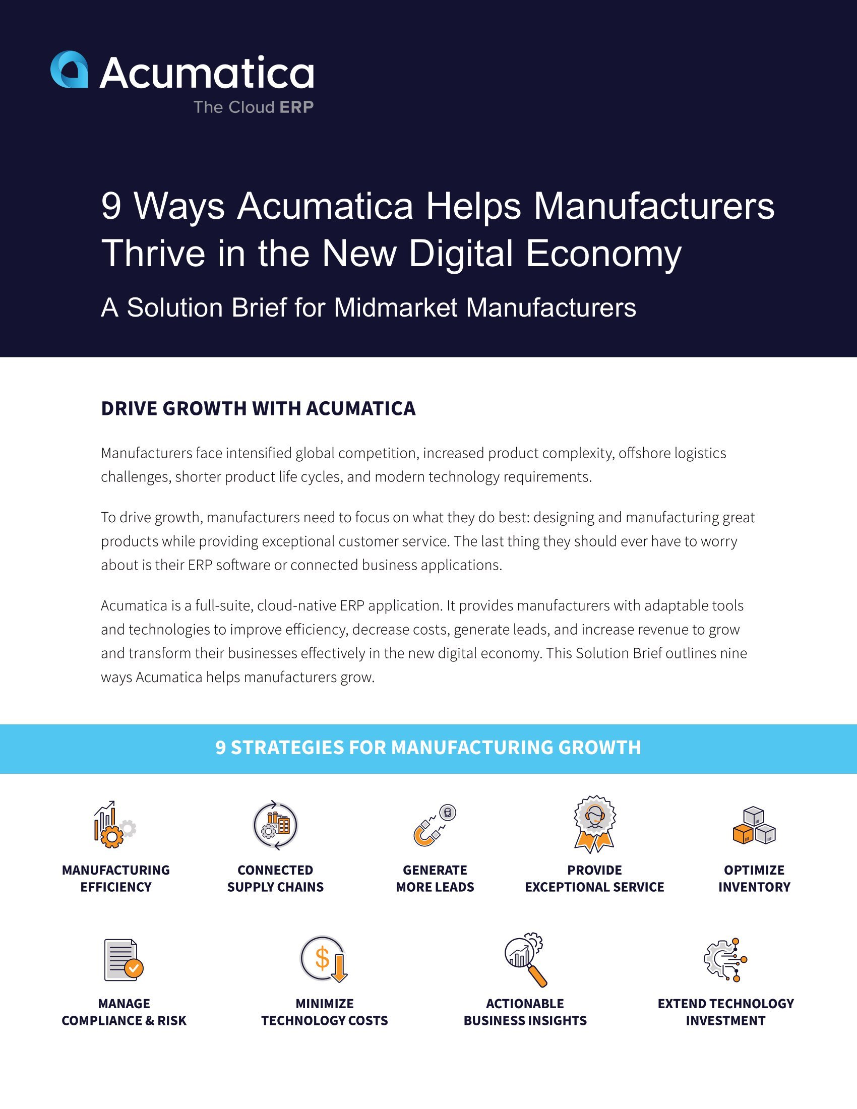 9 Ways Acumatica Helps Manufacturers Thrive in the New Digital Economy