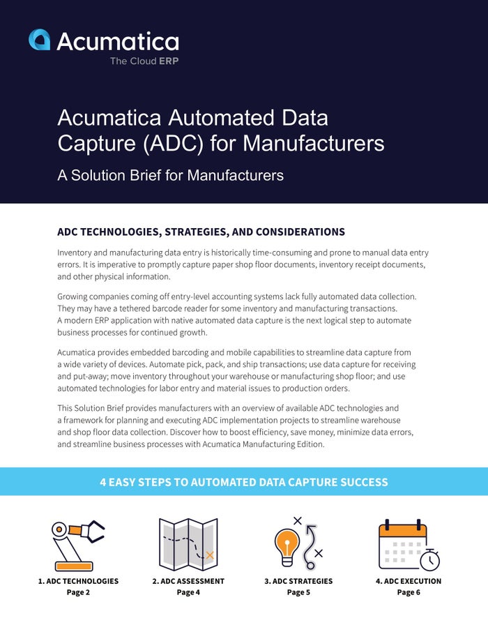 Automated Data Capture (ADC) for Manufacturers