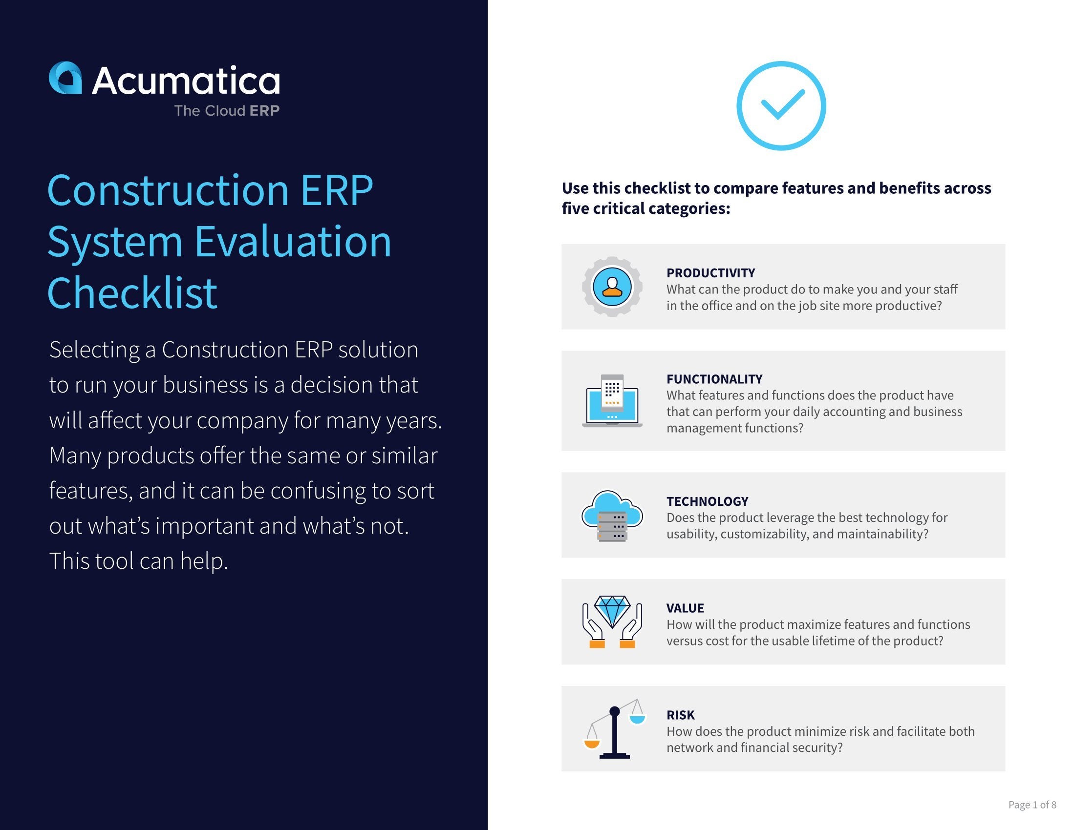 Liste de contrôle pour l’évaluation du système ERP de construction