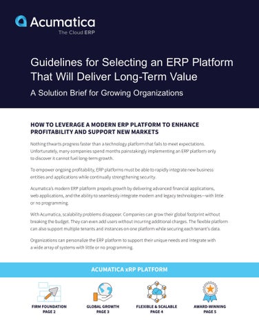 Gain a Competitive Edge with Acumatica’s Extensible ERP Platform