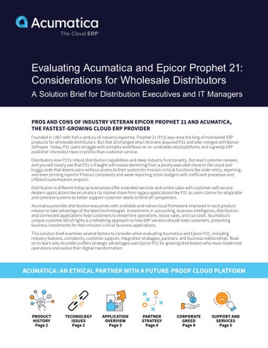 Wholesale Distributors: Discover the Pros and Cons of Acumatica and Epicor Prophet 21