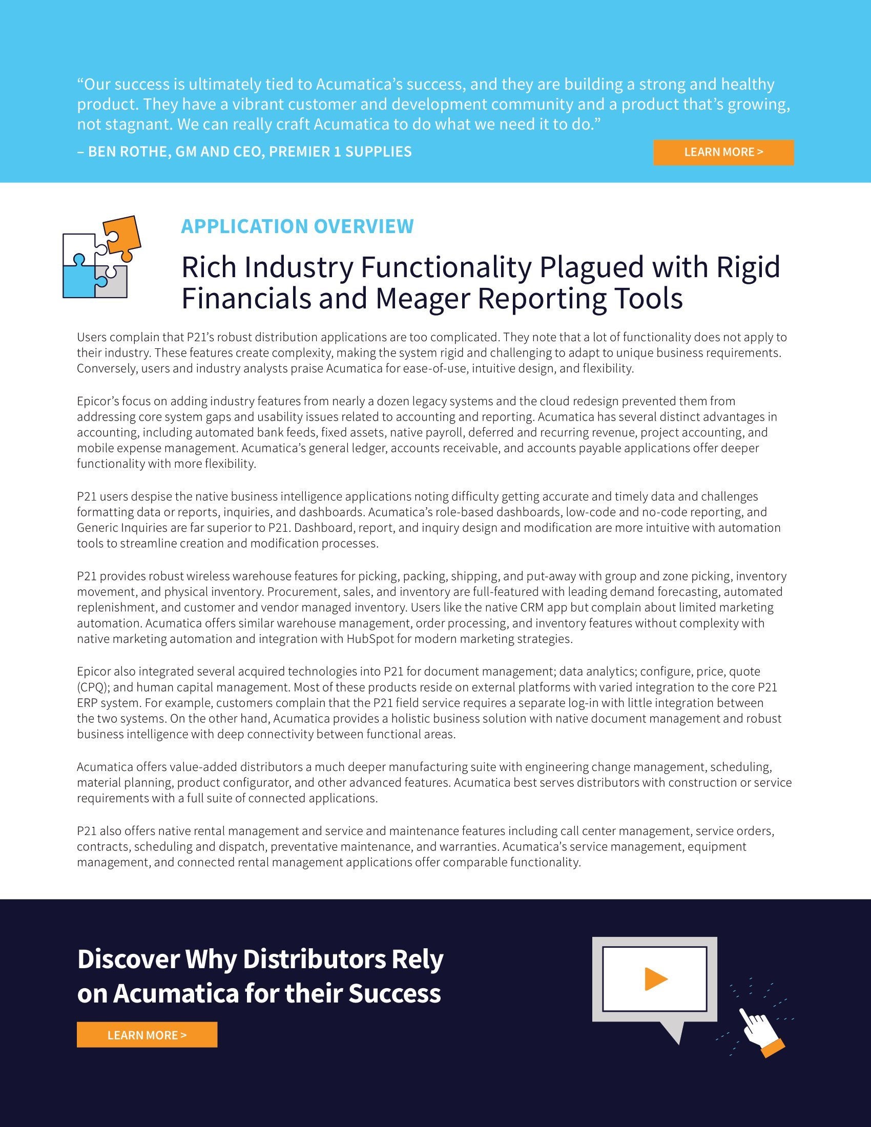 Wholesale Distributors: Discover the Pros and Cons of Acumatica and Epicor Prophet 21, page 2