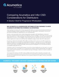 Discover Why Acumatica Is A Superior Distribution ERP System Compared to Infor CloudSuite Distribution (CSD)
