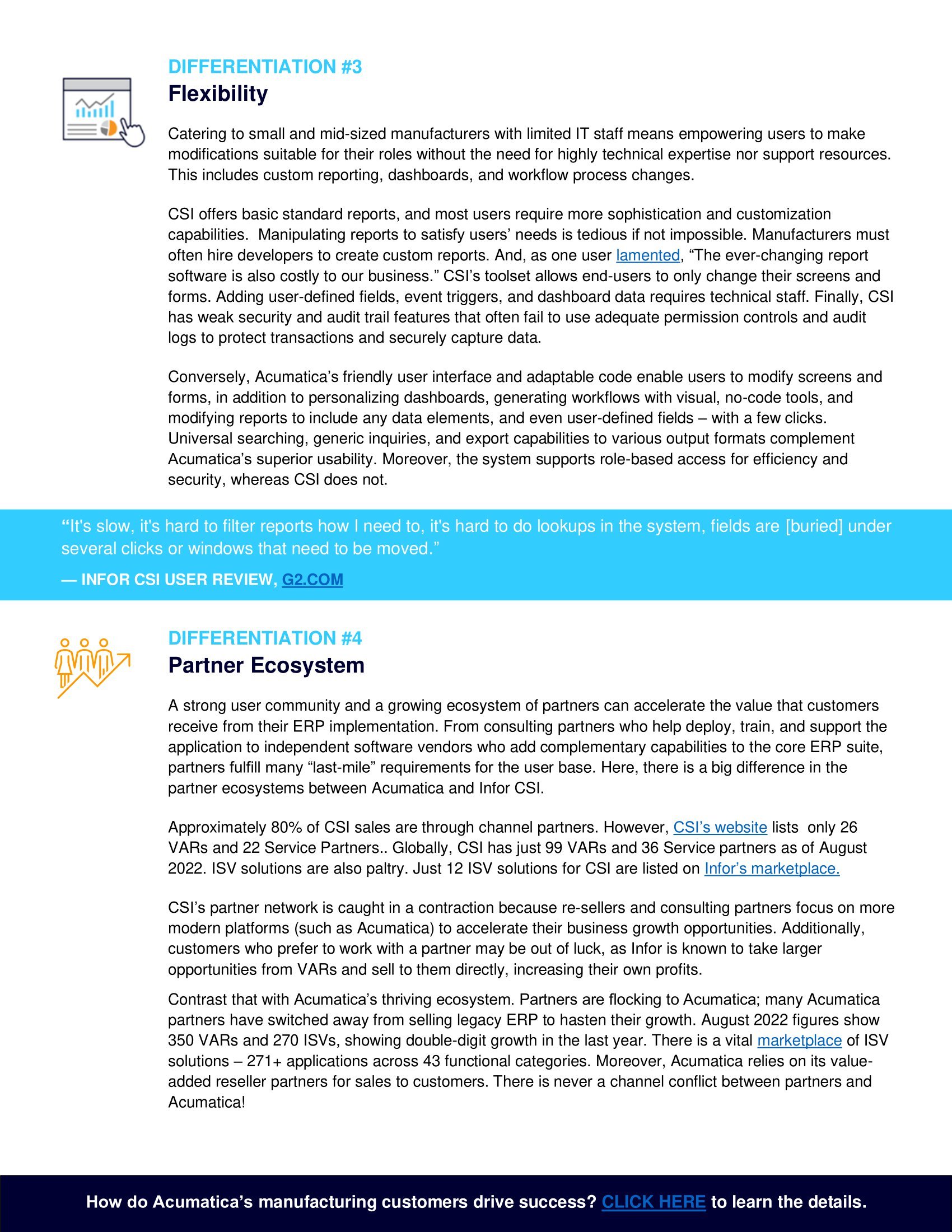 Acumatica vs. Infor CloudSuite Industrial: Analizando las diferencias para los fabricantes, página 2