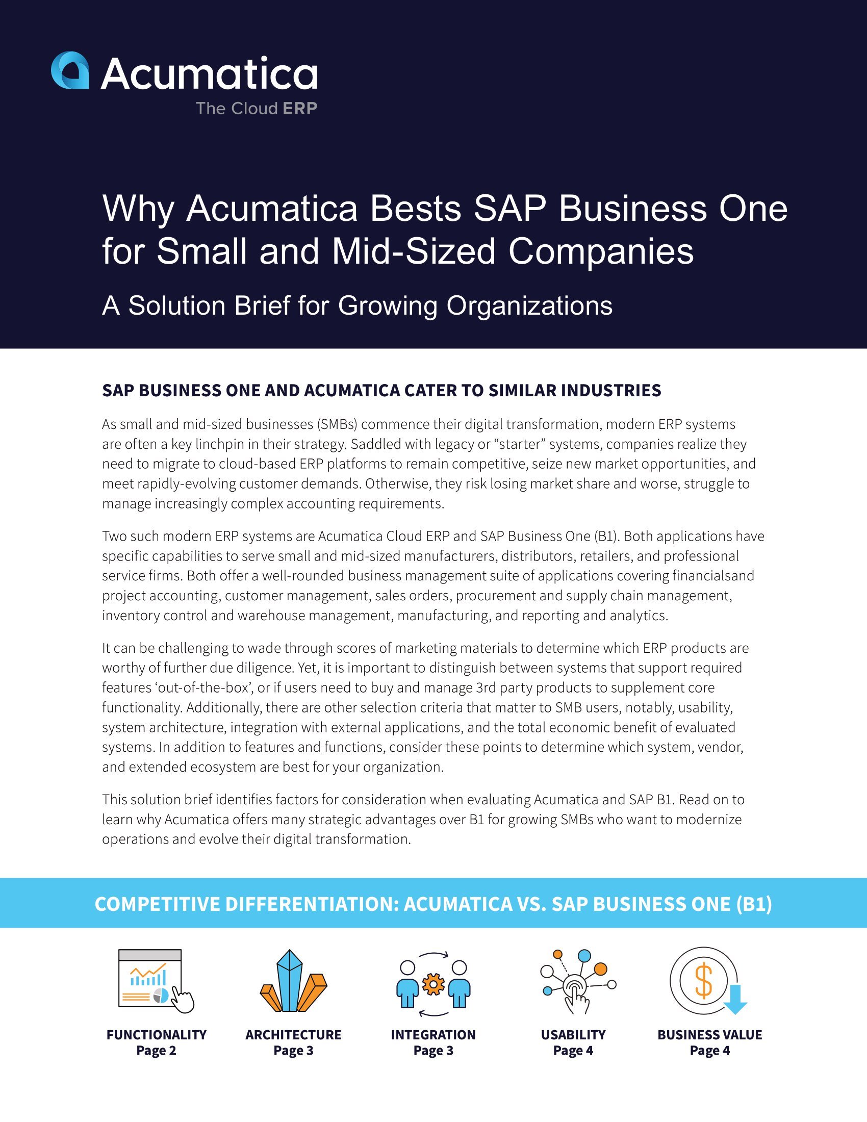 Comparez Acumatica à SAP Business One