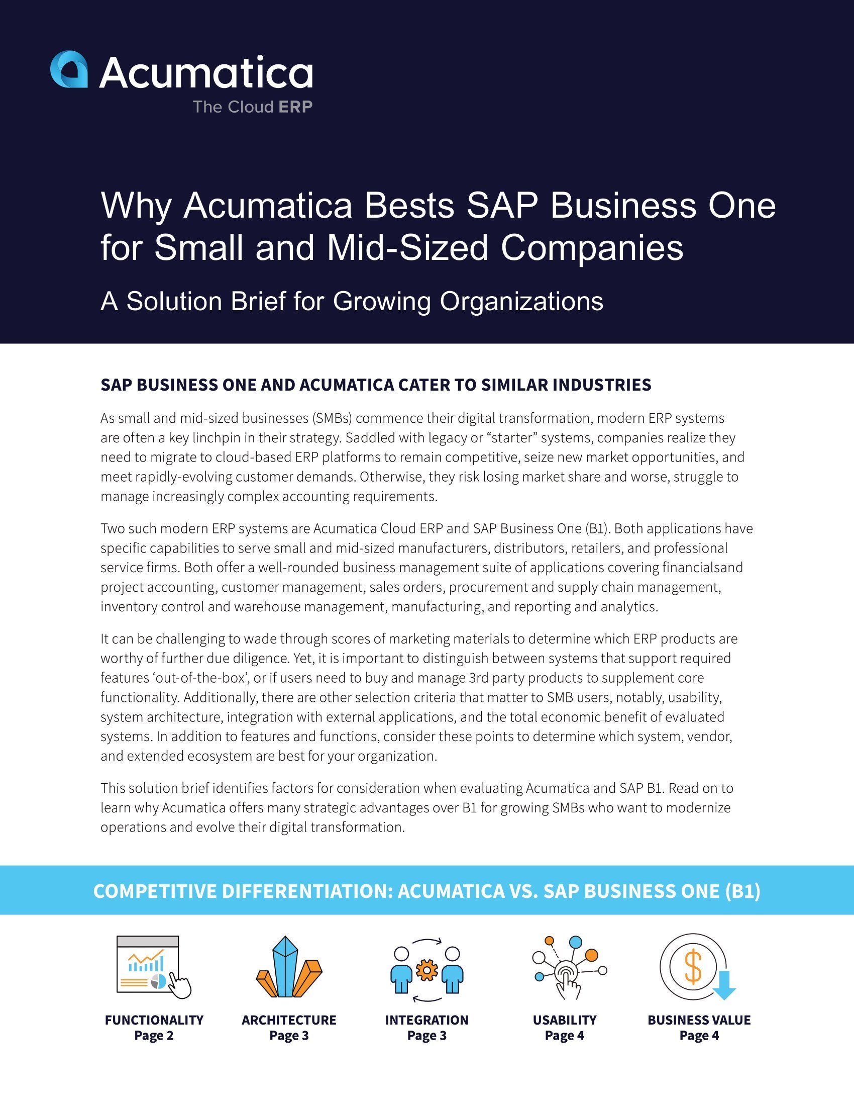 Comparez Acumatica à SAP Business One