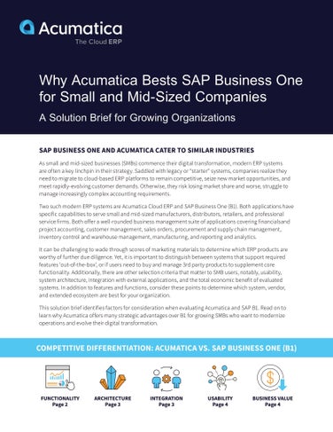 Compare Acumatica vs. SAP Business One