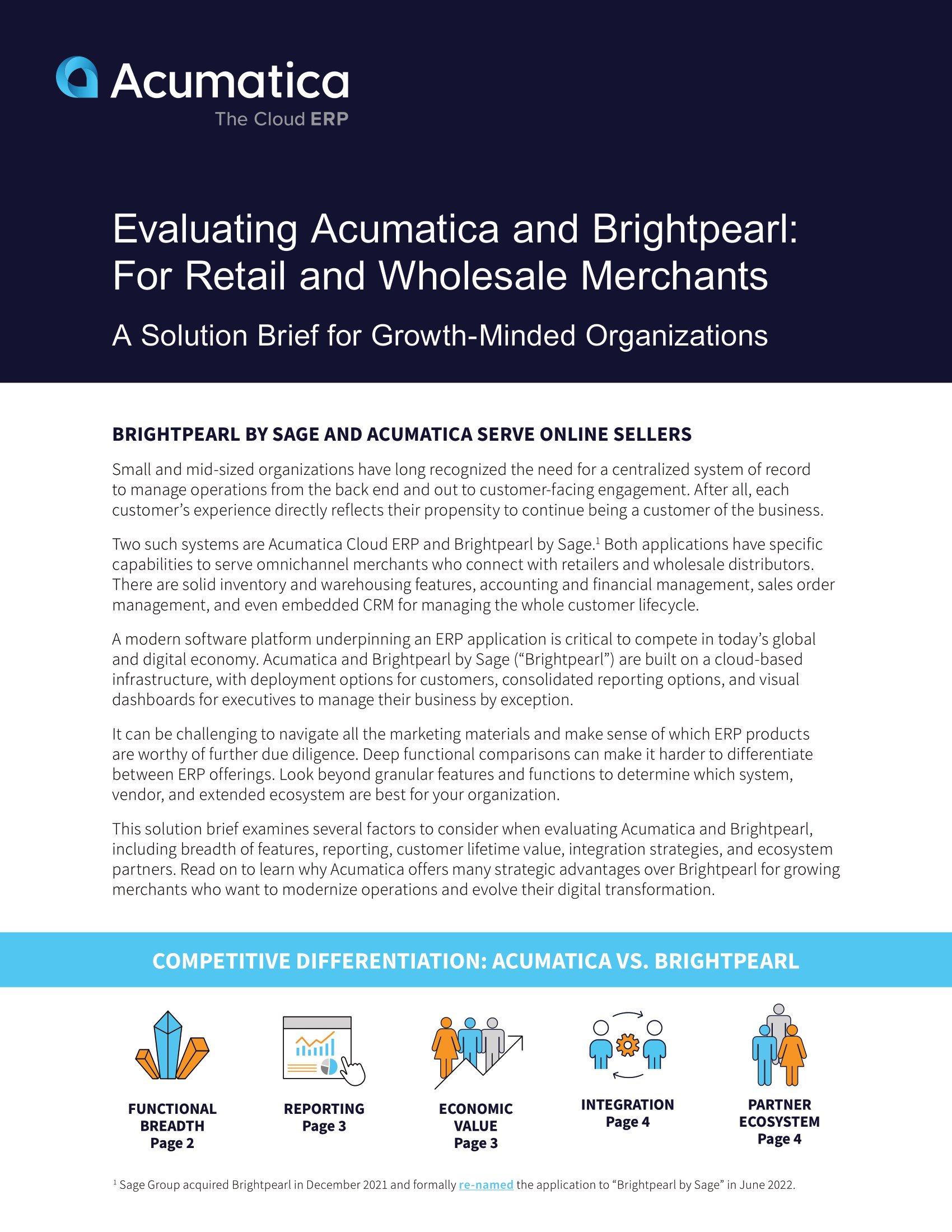 Fact-Driven Comparison of Acumatica and Brightpearl For Retail and Wholesale Merchants