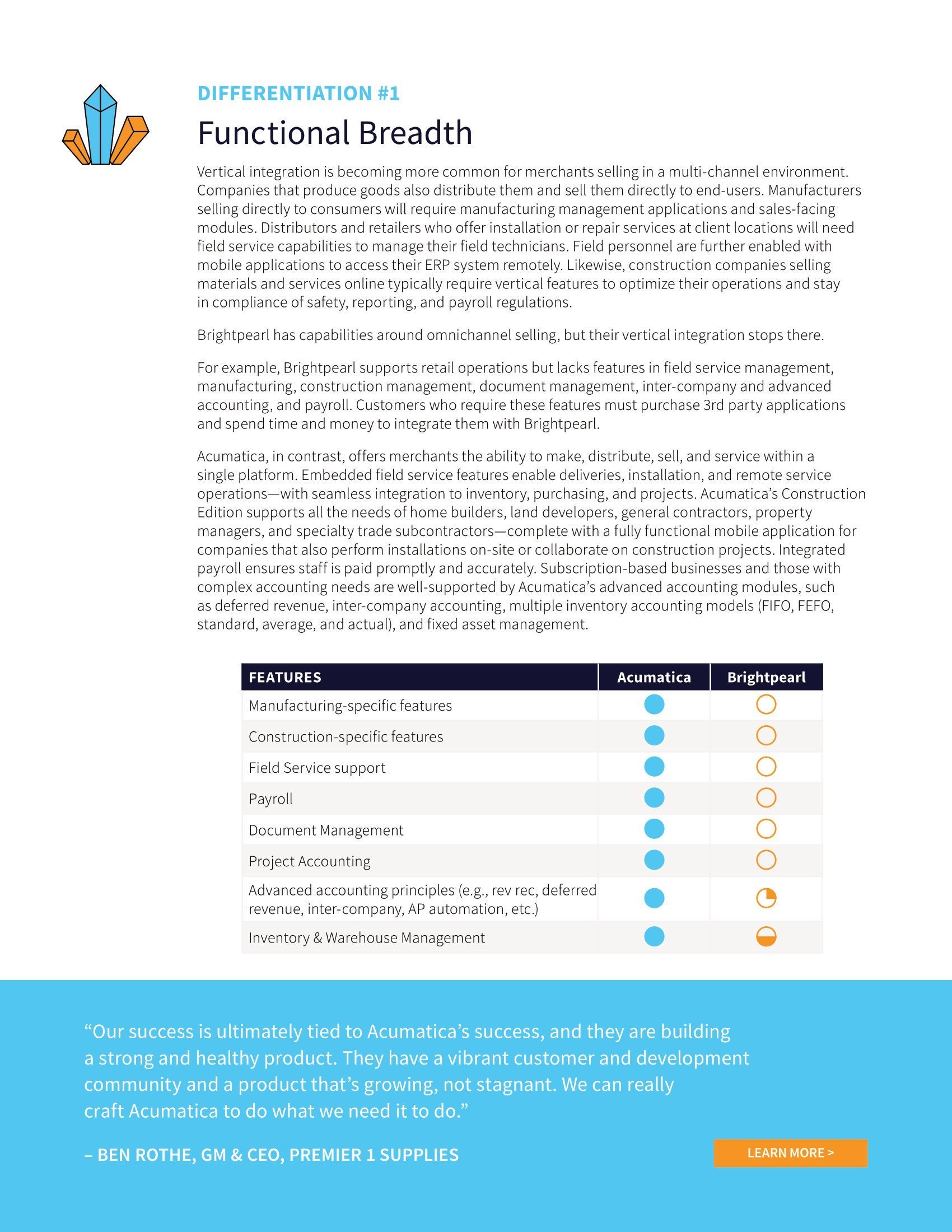 L'évaluation d'Acumatica et de Sage Brightpearl permet aux commerçants de détail et de gros de faire le bon choix, page 1