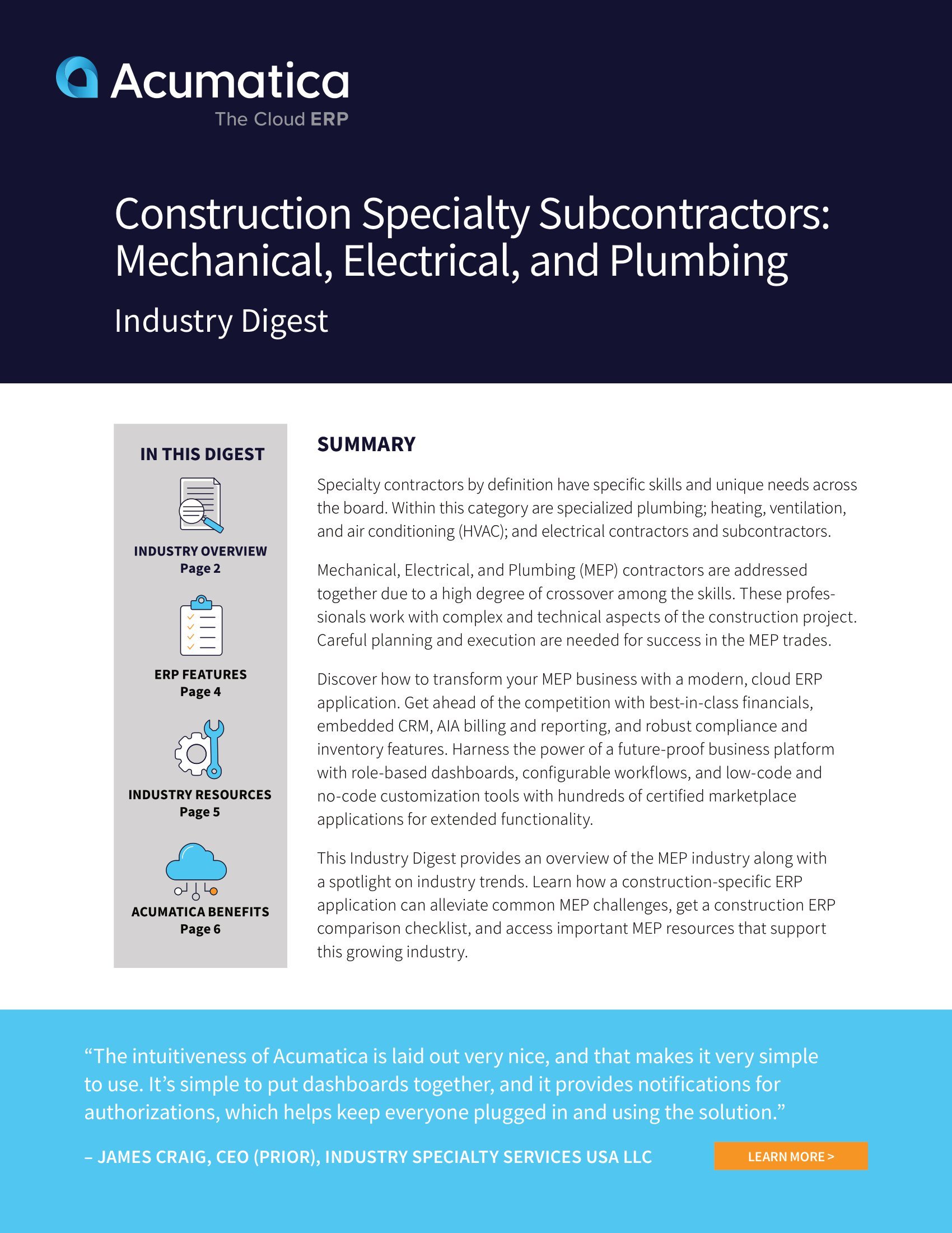 Why Mechanical, Electrical, and Plumbing (MEP) Specialty Contractors Should Implement Acumatica Construction Edition