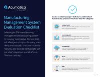 Manufacturing Management System Evaluation Checklist