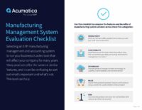 Manufacturing Management System Evaluation Checklist