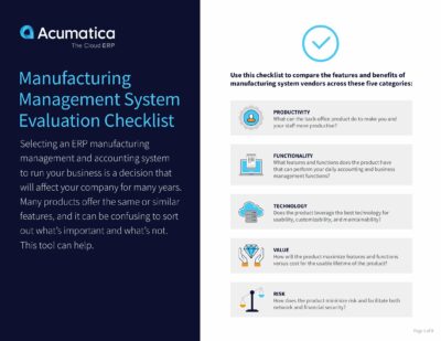 Find your ideal manufacturing management system with this free checklist.