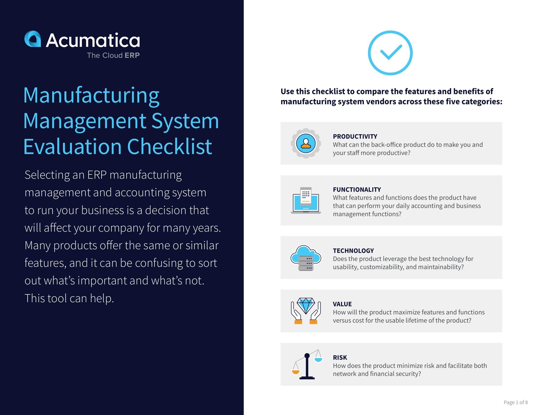 Find your ideal manufacturing management system with this free checklist.