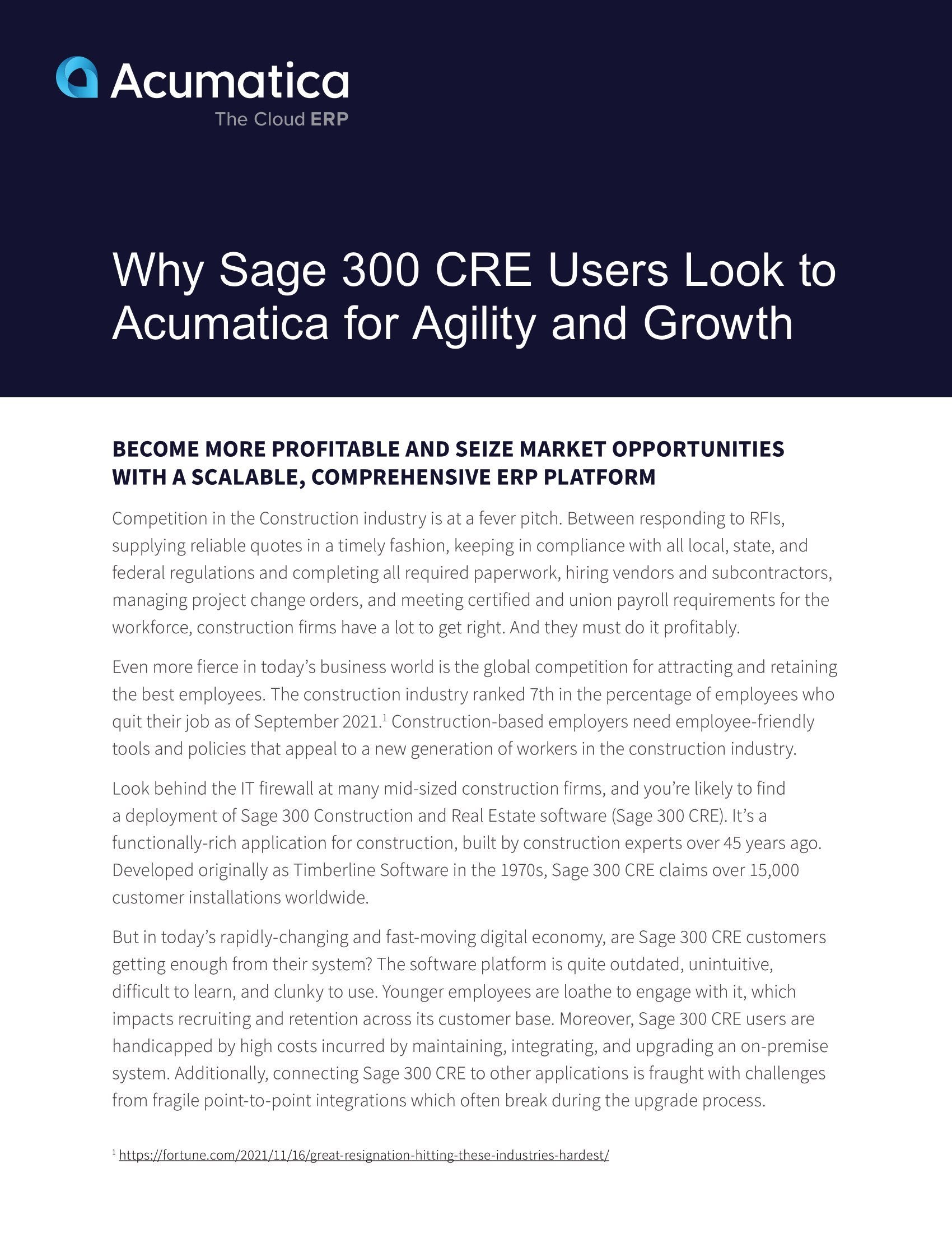 Migrating from Sage 300 CRE to Acumatica