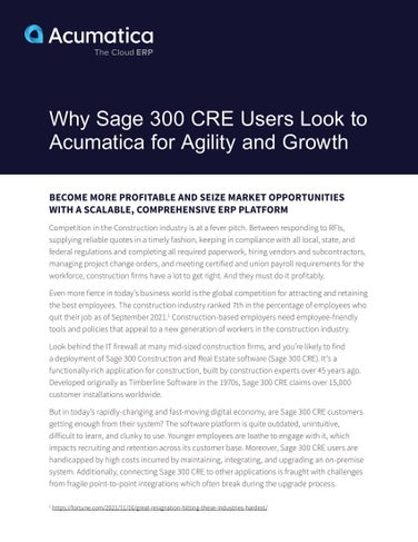 Migración de Sage 300 CRE a Acumatica