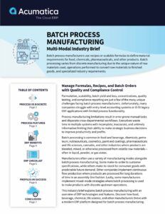 Production en discontinu par processus