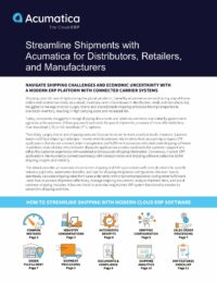 Navigate Shipping Challenges Using Acumatica’s Modern ERP Platform with Connected Carrier Systems