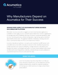 Pourquoi les fabricants dépendent d'Acumatica pour leur réussite