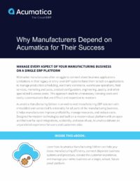 Why Manufacturers Depend on Acumatica for Their Success