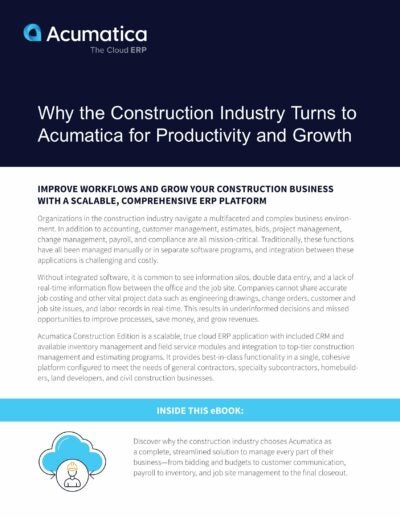 Finding the Best Construction Estimating Software | Acumatica Cloud ERP
