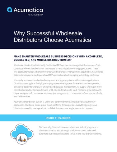 Why Successful Wholesale Distributors Choose Acumatica