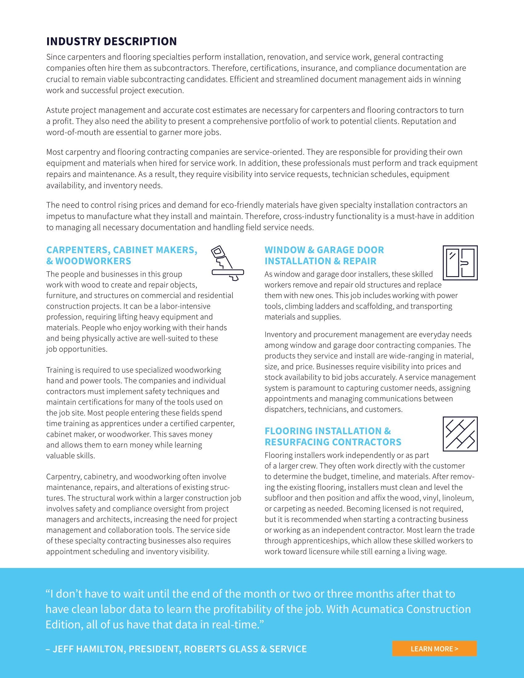 How Acumatica Construction Edition Helps Carpentry and Flooring Specialists Prosper, page 2