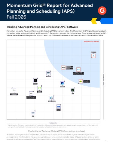 G2 Momentum Grid® Report for Advanced Planning and Scheduling (APS) Software