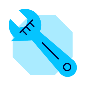 Wrench icon to show Increased Manual processes when comparing QuickBooks to Acumatica