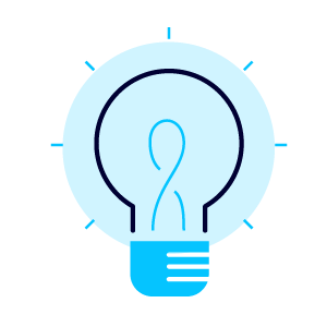 Light Bult Icon to show lack of actionable insights as a weakness of QuickBooks in comparison with Acumatica