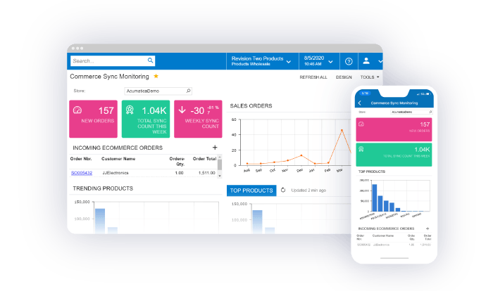 Screenshot of the Acumatica product to show industry-specific systems of Acumatica in comparison to QuickBooks